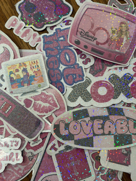 Y2k Bimbocore Sticker Pack – Pink Girly Pop Retro 2000s Designs
